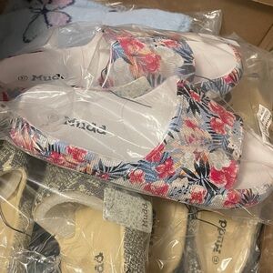 Mudd Vibrant Floral Slide Sandals